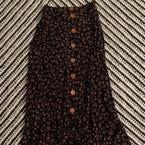 The Limited Floral Button Up Skirt